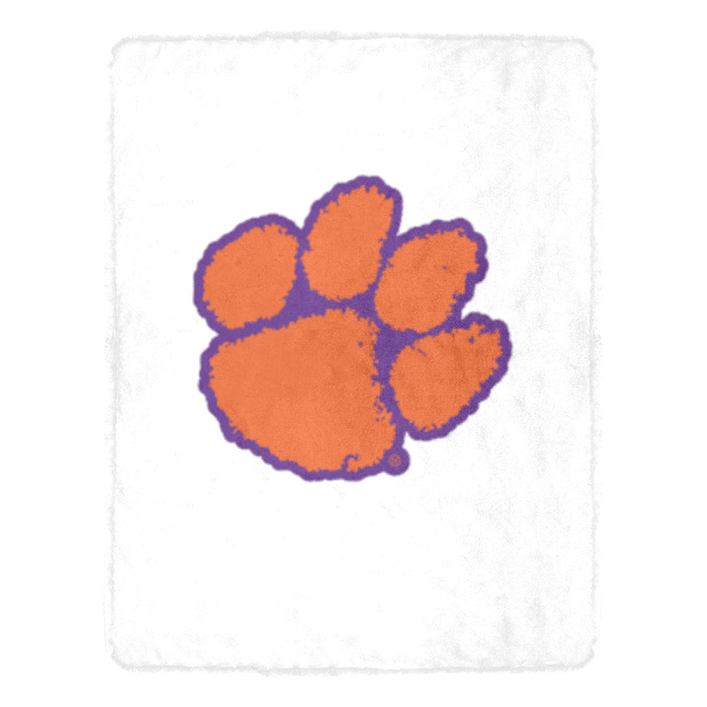 Clemson Tigers Paw Micro Fleece Blanket